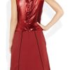 Bottega Veneta Handembellished Plissé Crepe and Satin Dress in Red - Lyst