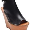 Chloé Leather Platform Wedge in Black - Lyst
