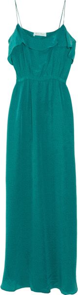 Geren Ford Polkadot Silk Maxi Dress in Blue (teal) - Lyst