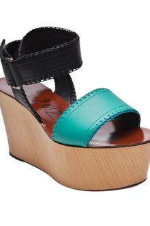 Lanvin Two-tone Wedge Sandal - Lyst