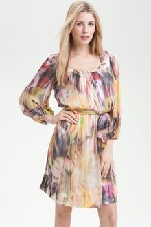 Maggy London Silk Chiffon Blouson Dress - Lyst