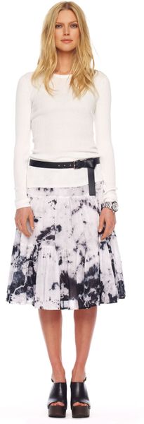 Michael Kors Tiedye Ruffled Skirt White in White - Lyst