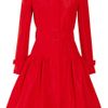 Oscar De La Renta Full Skirted Silk Faille Coat in Red (rose) - Lyst