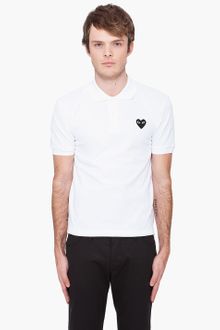 Play Comme Des Garçons White Black Logo Polo - Lyst