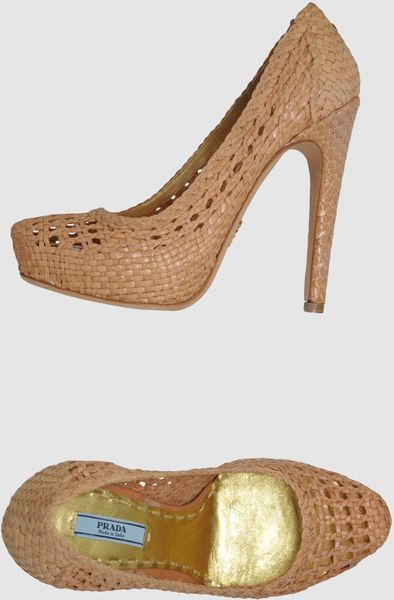 Prada Platform Pumps in Beige (sand) - Lyst