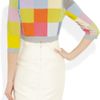 Preen Mia Cropped Pixelated Cashmere Sweater in Multicolor (multicolored) - Lyst