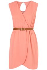 Topshop Belted Wrapover Dress By Rare