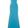 Victoria Beckham Silk and Woolblend Crepe Gown in Blue (turquoise) - Lyst