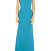 Victoria Beckham Silk and Woolblend Crepe Gown in Blue (turquoise) - Lyst