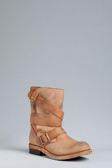 Jeffrey Campbell Tan Leather Brit Slouchy Distressed Buckle Boots - Lyst