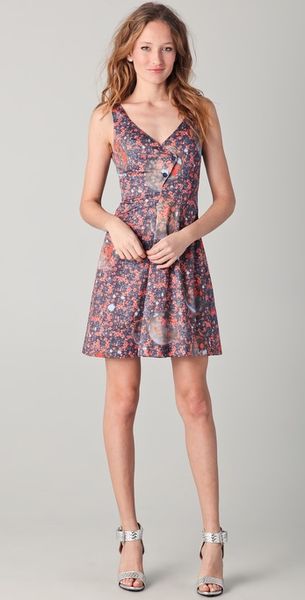 Cacharel Blue Print Dress in Purple (blue) - Lyst