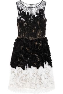 Oscar de la Renta Chantilly Lace and Organza Dress - Lyst