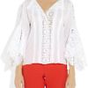 Oscar De La Renta Battenberg Lace and Cottonvoile Blouse in White - Lyst