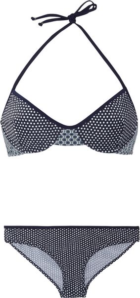 Stella Mccartney Underwired Halterneck Bikini in Blue (navy) - Lyst