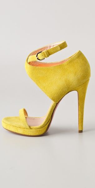 Viktor  Rolf Suede High Heel Sandals in Yellow | Lyst