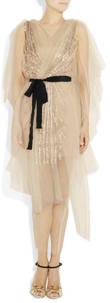 Vionnet Embellished Silktulle and Satin Dress - Lyst