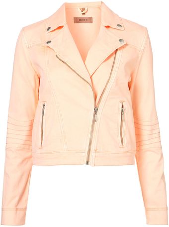 Moto Neon Denim Biker Jacket - Lyst