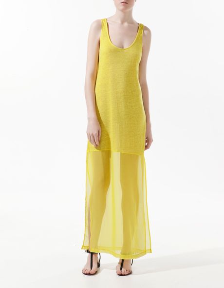 Zara Linen Dress in Yellow