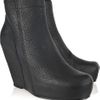 Rick Owens Leather Wedge Ankle Boots in Black - Lyst