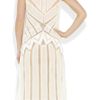 Alberta Ferretti Beadembellished Tulle and Silk Dress in Beige (white) - Lyst