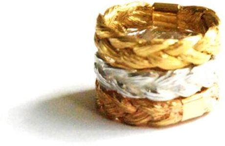 Ayako Kanari Magnitude Plait Set Of Three Rings in Gold (silver) - Lyst