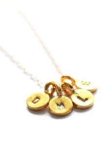 Bijouxbar By Vivien Frank Tiny Gold Initial Necklace Four Charms - Lyst