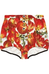 Dolce & Gabbana Highwaisted Cotton Blend Brocade Shorts