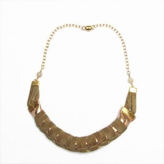  Shine Necklace Rose Gold and Taupe 