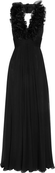 Notte By Marchesa Ruffled Silk Organza and Silk Chiffon Gown - Lyst