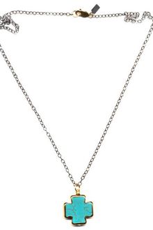 Peggy Li Framed Turquoise Cross Necklace - Lyst