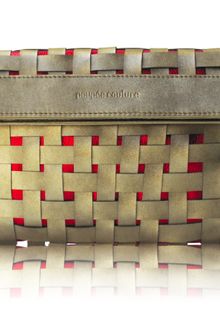 Poupee Couture Woven Apart Clutch Goldred - Lyst