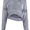 Alexander Wang Bicolor Shrug Sweater in Gray (black) - Lyst