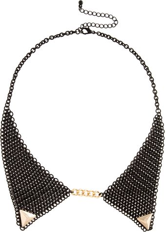  Mesh Gold Tipped Collar Necklace 