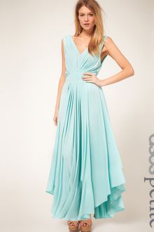ASOS Collection Asos Petite Exclusive Maxi Dress with Dipped Godess Hem - Lyst