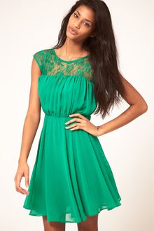 ASOS Collection Asos Skater Dress with Lace Insert - Lyst