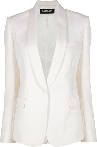 Balmain Smoking Jacket in White - Lyst