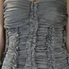 Burberry Prorsum Ruched Strapless Dress in Gray (grey) - Lyst