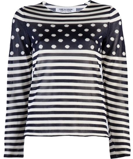Comme Des Garçons Stripe Dot Sweater in Blue (navy) - Lyst