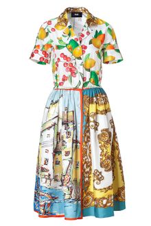 D&G Multicolor Printed Button Down Dress - Lyst
