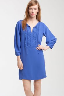 Diane Von Furstenberg Iliana Crochet Trim Silk Peasant Dress - Lyst