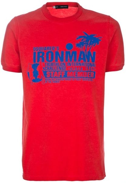 Dsquared2 Printed Tshirt in Red for Men - Lyst