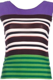 Issey Miyake Cauliflower Striped Sleeveless Top - Lyst