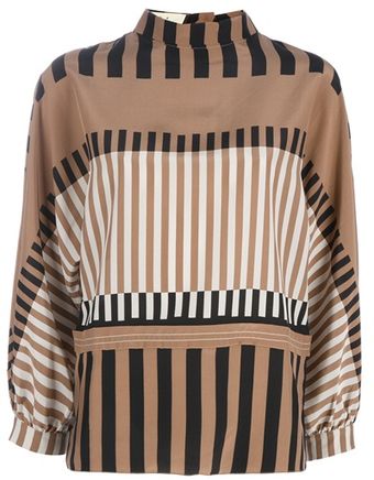  Stripe Print Blouse 