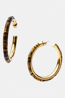 Michael by Michael Kors Michael Kors Sleek Exotics Large Bead Hoop Earrings - Lyst