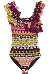 Missoni Havra Ruffled Crochet Knit Swimsuit