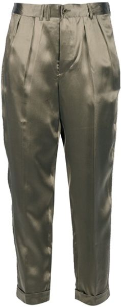 Ralph Lauren Blue Label Cropped Trouser in Green (olive) - Lyst