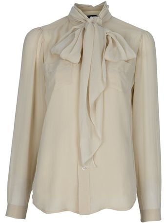 Ralph Lauren Pussy Bow Shirt - Lyst