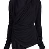 Rick Owens Wrap Cardigan in Black - Lyst