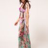 River Island Cream Lily Print Maxi Kaftan in Beige (cream) - Lyst