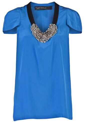 Yigal Azrouel Crepe Jewel Top - Lyst